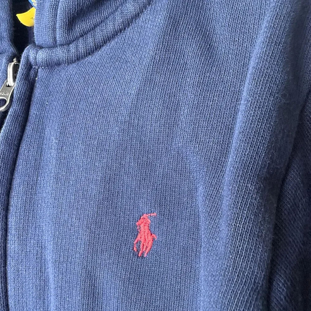 Polo Ralph Lauren Toddler Boys' Full Zip Hooded Sweatshirt SZ 5 Embroidered Logo